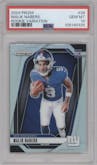 Malik Nabers from the 2024 Panini Prizm set graded by PSA and given an overall grade of 10.