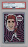 Shohei Ohtani from the 2023 Topps Chrome set graded by PSA and given an overall grade of 9.