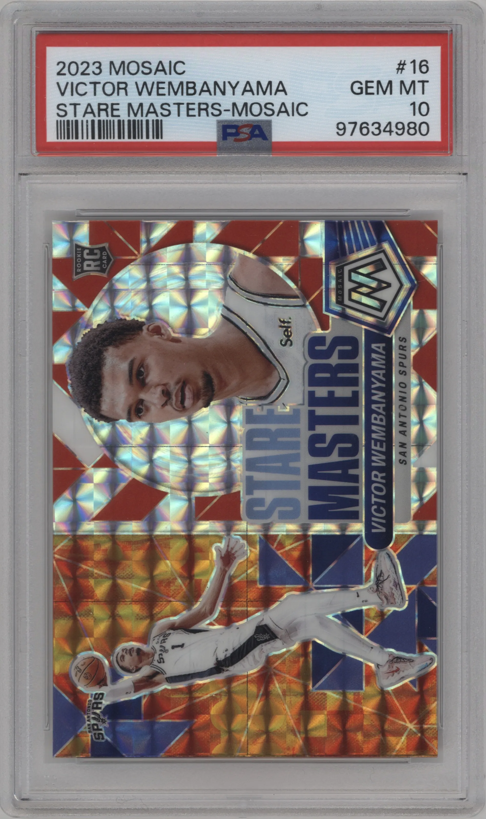 2023 Panini Mosaic Stare Masters Victor Wembanyama Mosaic PSA 10