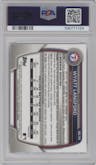 Wyatt Langford from the 2023 Bowman Draft set featuring a Refractor parallel graded by PSA and given an overall grade of 9.