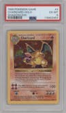 Charizard from the 1999 Pokemon set graded by PSA and given an overall grade of 6.