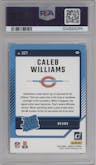 Caleb Williams from the 2024 Donruss set graded by PSA and given an overall grade of 9.