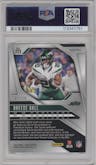 Breece Hall from the 2024 Panini Prizm set featuring a Gold Prizm parallel graded by PSA and given an overall grade of 9.