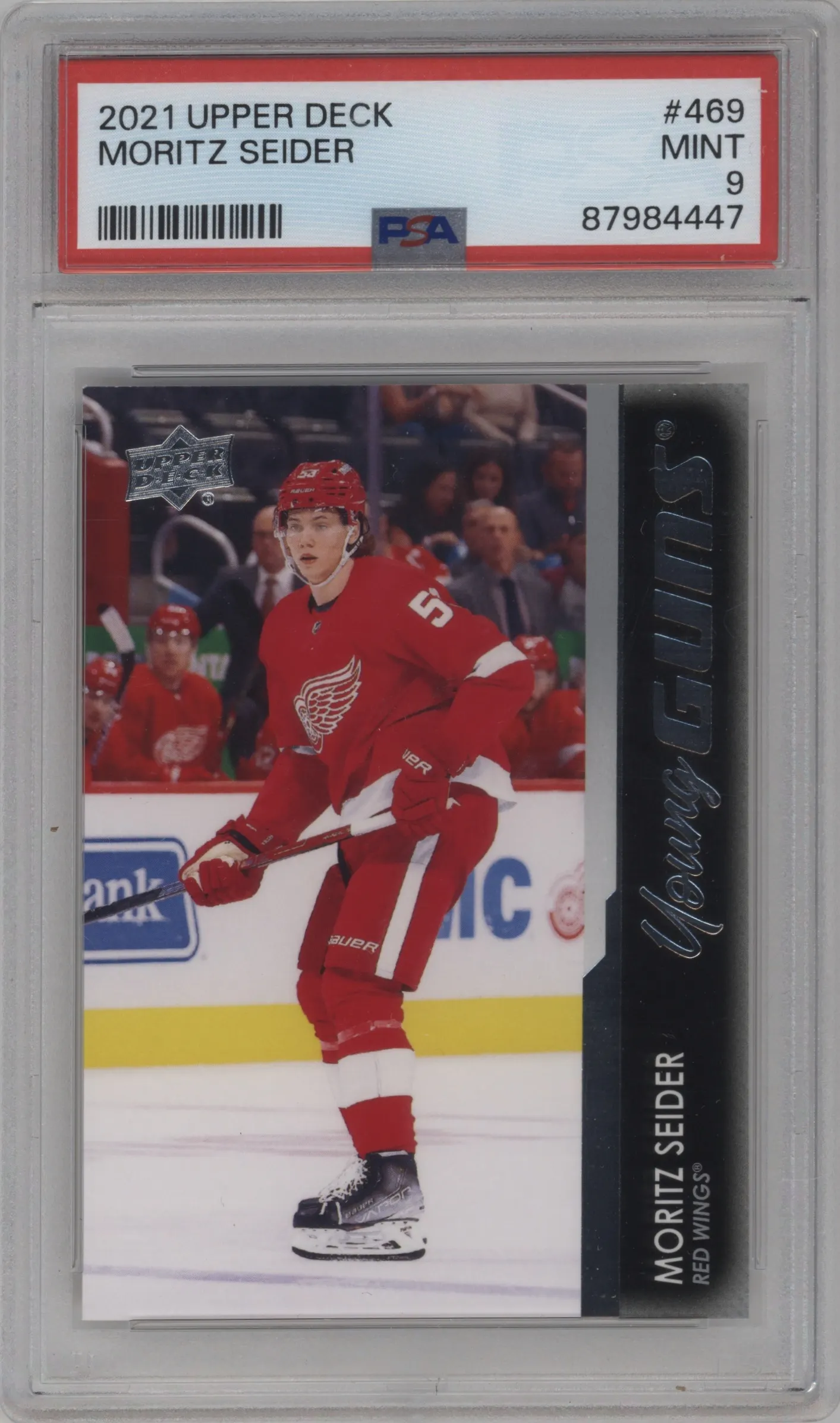2021 Upper Deck Series 2 Young Guns Moritz Seider #469 PSA 9