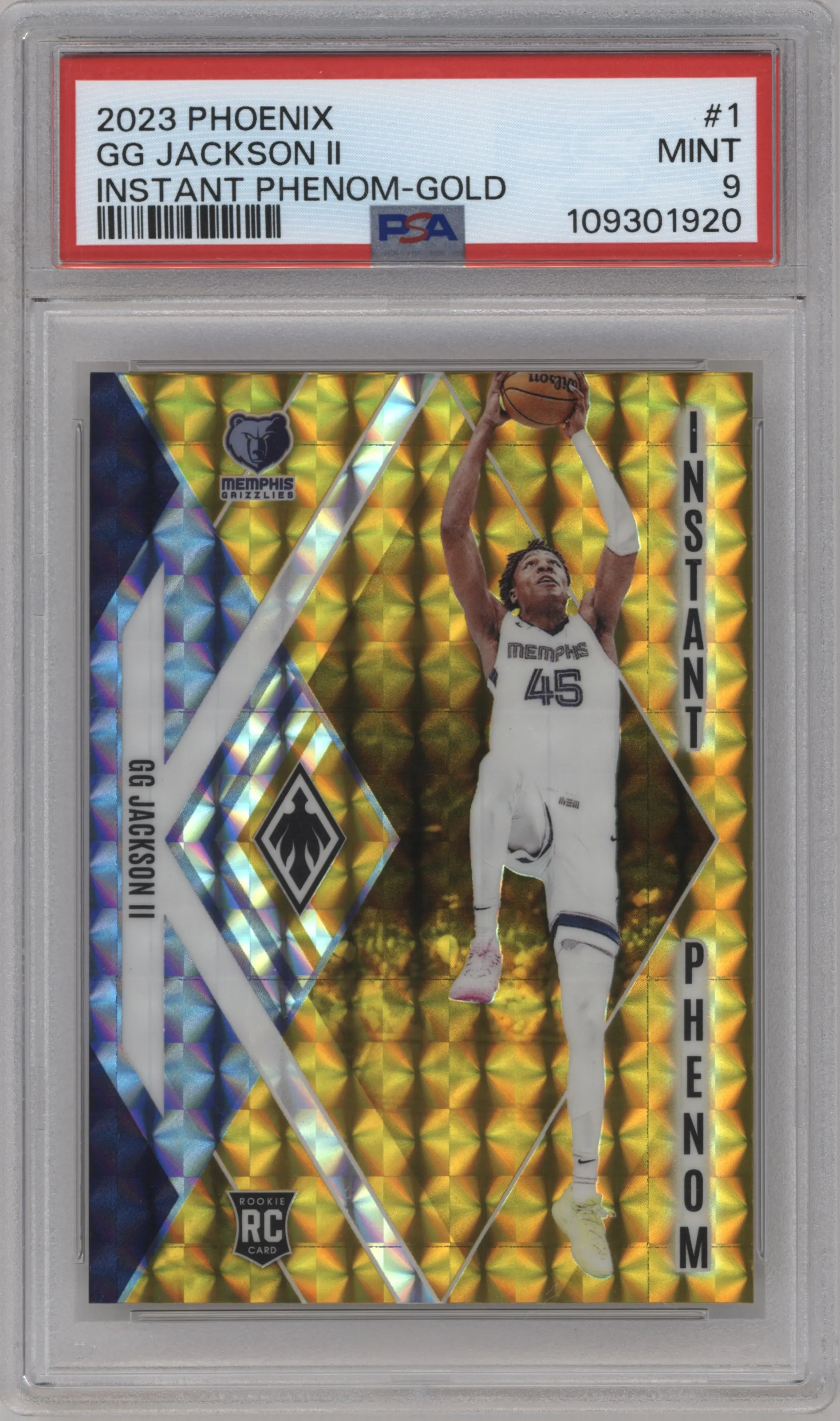 2023 Panini Phoenix Instant Phenom GG Jackson II Gold #1 PSA 9