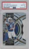  Anthony Richardson  from the 2023 Panini Select set featuring a Die-Cut Silver parallel graded by PSA and given an overall grade of 10.
