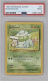 Bulbasaur from the 1999 Pokemon set graded by PSA and given an overall grade of 9.