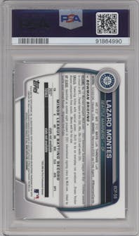 Lazaro Montes from the 2023 Bowman Mega Box set graded by PSA and given an overall grade of 10.