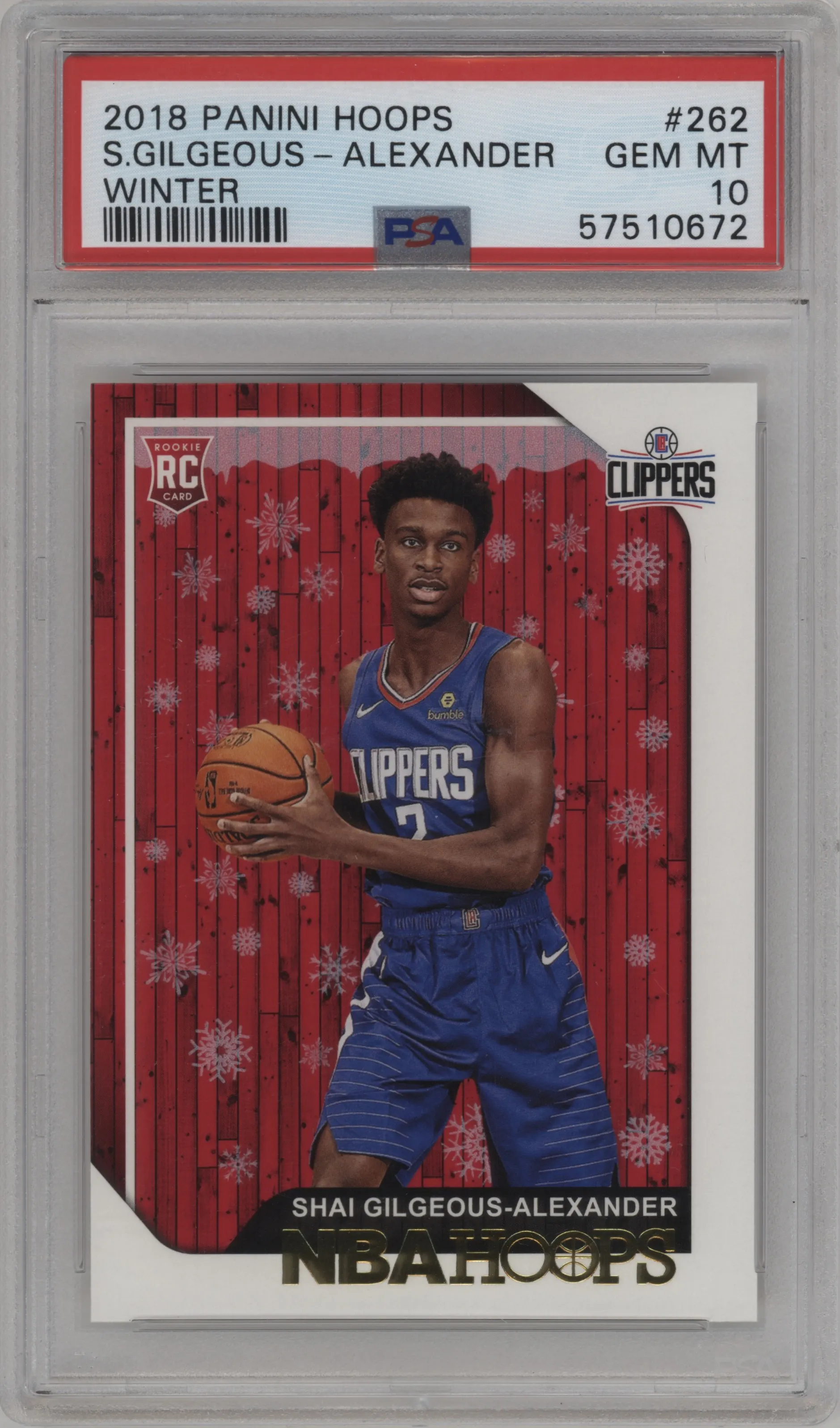2018 Panini NBA Hoops Shai Gilgeous-Alexander Winter PSA 10