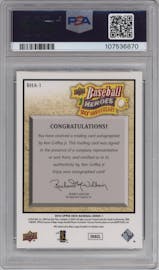 Ken Griffey Jr. from the 2010 Upper Deck set graded by PSA and given an overall grade of 9.