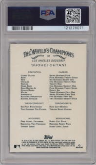 Shohei Ohtani from the 2024 Topps Allen & Ginter set featuring a X-Fractor parallel graded by PSA and given an overall grade of 9.