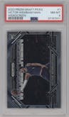 Victor Wembanyama from the 2023-24 Panini Prizm Draft Picks set graded by PSA and given an overall grade of 8.