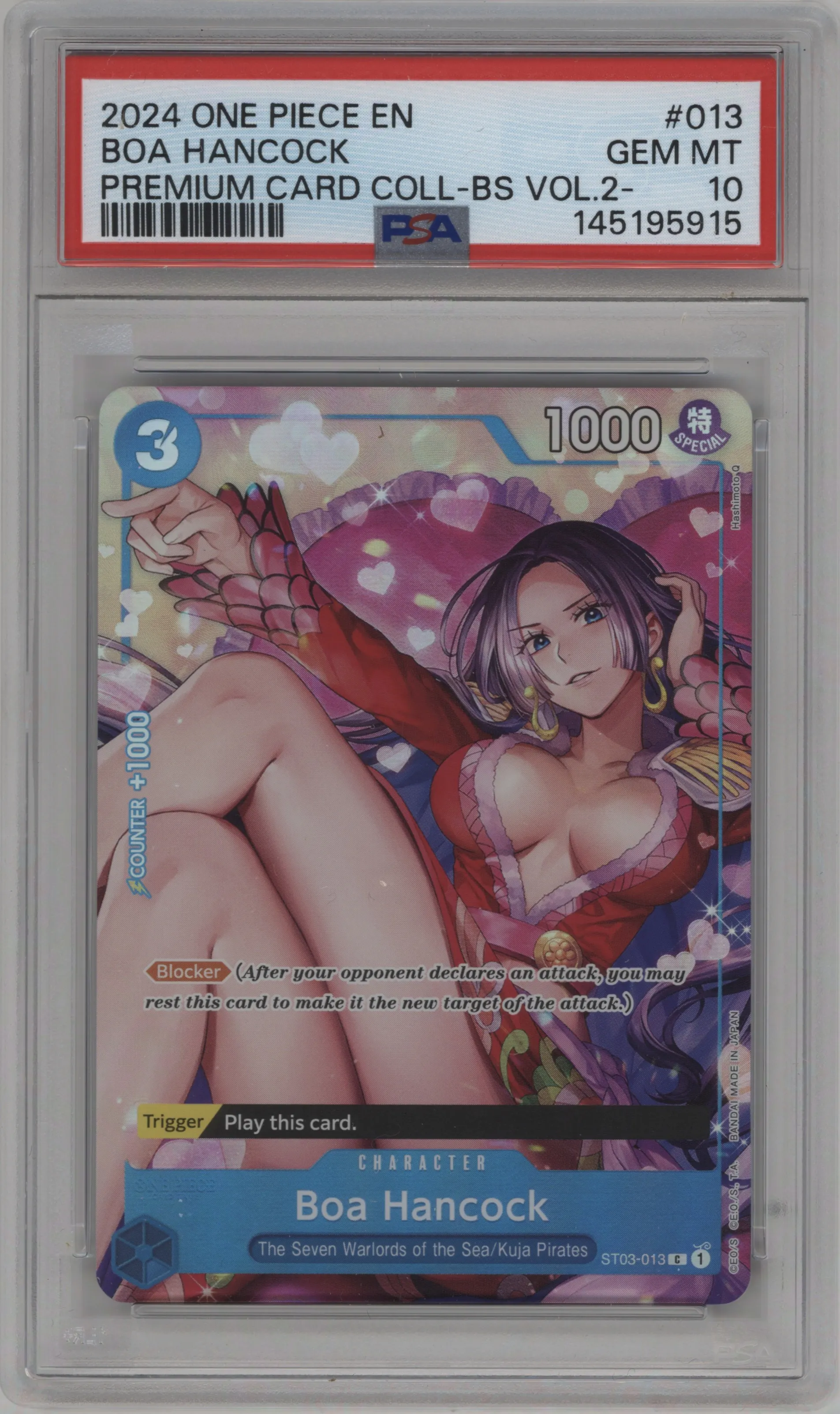 2024 One Piece PCC Best Selection Vol. 2 Boa Hancock C #ST03-013 C PSA 10