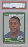Barry Sanders from the 1989 Score set graded by PSA and given an overall grade of 9.