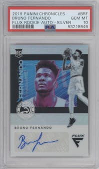 Bruno Fernando from the 2019-20 Panini Chronicles  set featuring a Silver parallel graded by PSA and given an overall grade of 10.