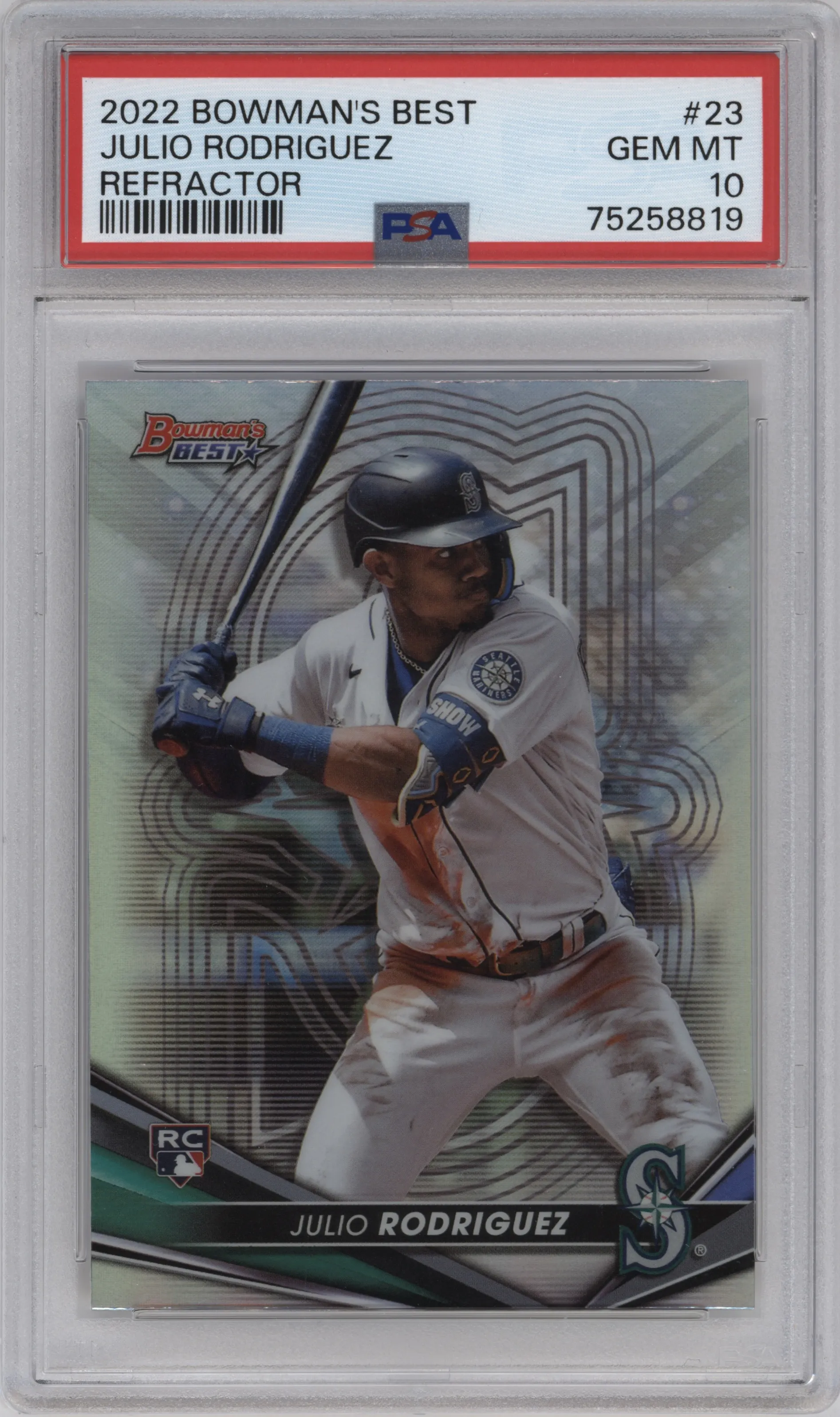 2022 Bowman’s Best Julio Rodriguez Refractor PSA 10