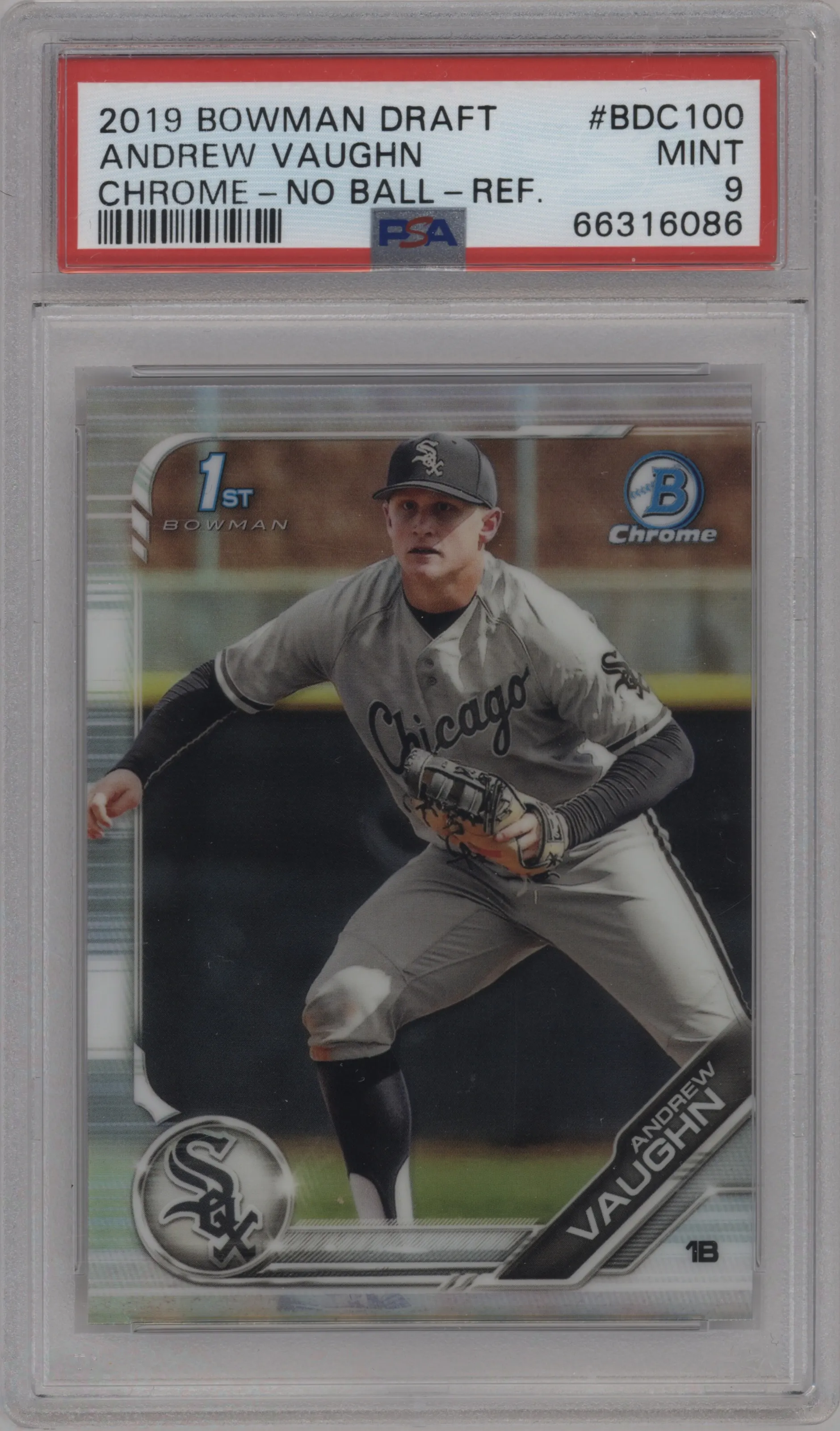 2019 Bowman Draft Chrome Andrew Vaughn Refractor #BDC-100 PSA 9