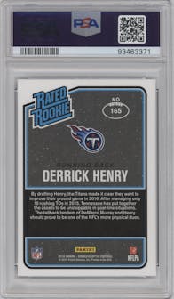 Derrick Henry from the 2016 Panini Donruss Optic set featuring a Purple parallel graded by PSA and given an overall grade of 10.