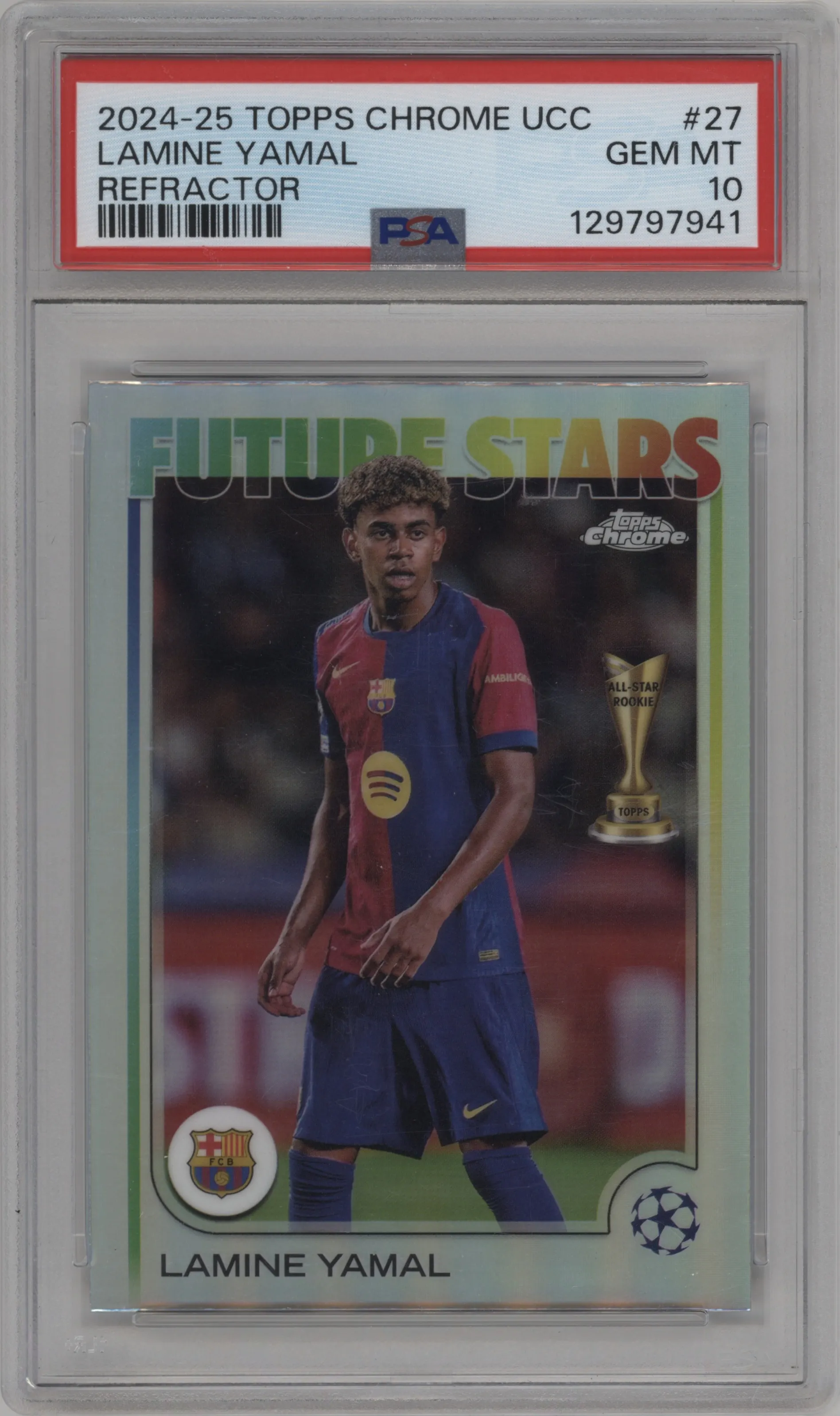 2024 Topps Chrome UEFA Club Competitions Lamine Yamal Refractor #27 PSA 10