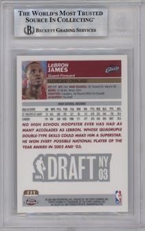 LeBron James from the 2003-04 Topps Chrome set graded by Beckett and given an overall grade of 9.