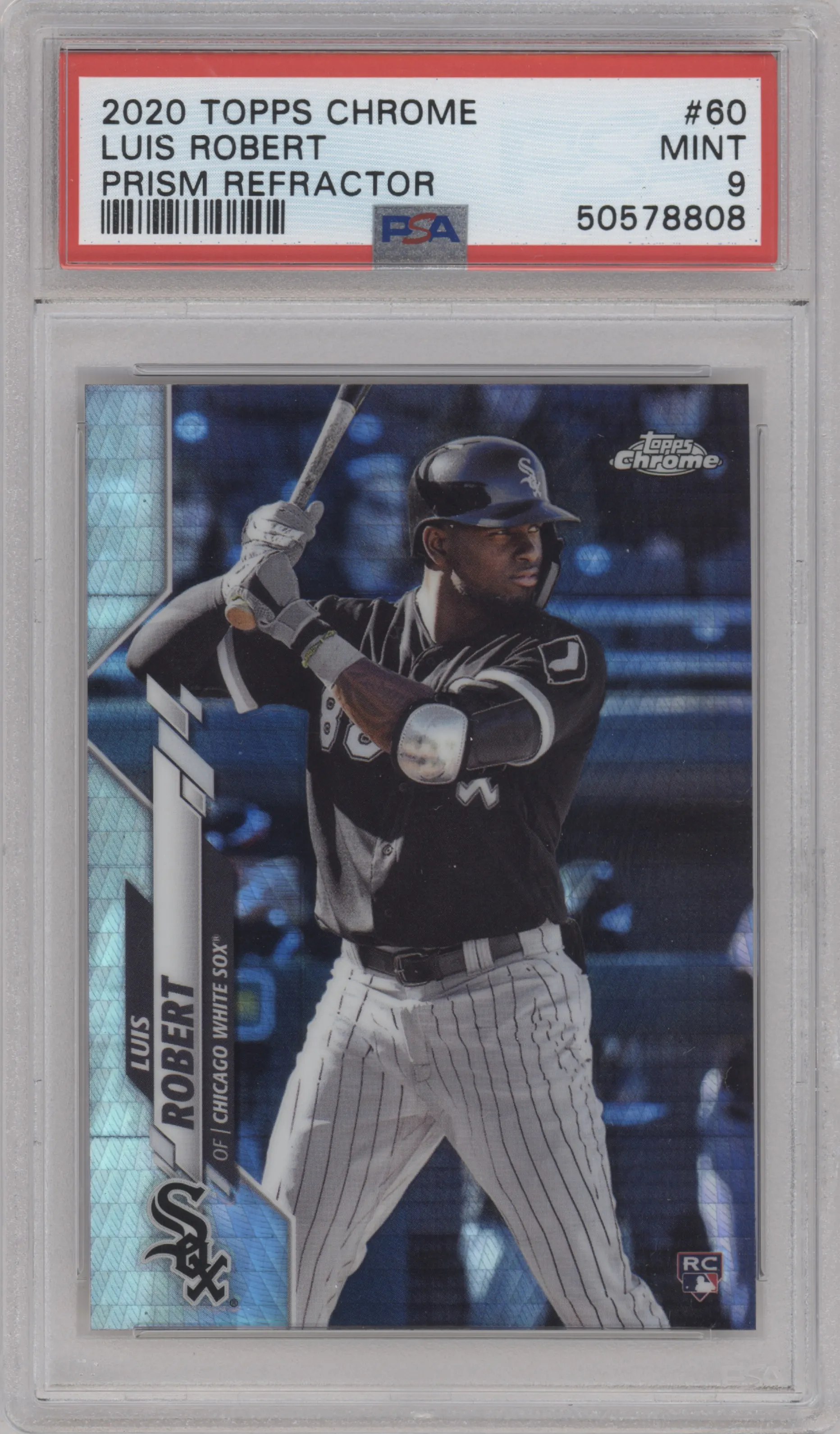 2020 Topps Chrome Luis Robert Prism Refractor PSA 9