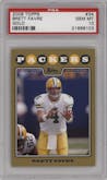 Brett Favre from the 2008 Topps  set featuring a Gold parallel graded by PSA and given an overall grade of 10.