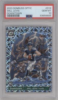 Will Levis from the 2023 Donruss Optic set graded by PSA and given an overall grade of 10.