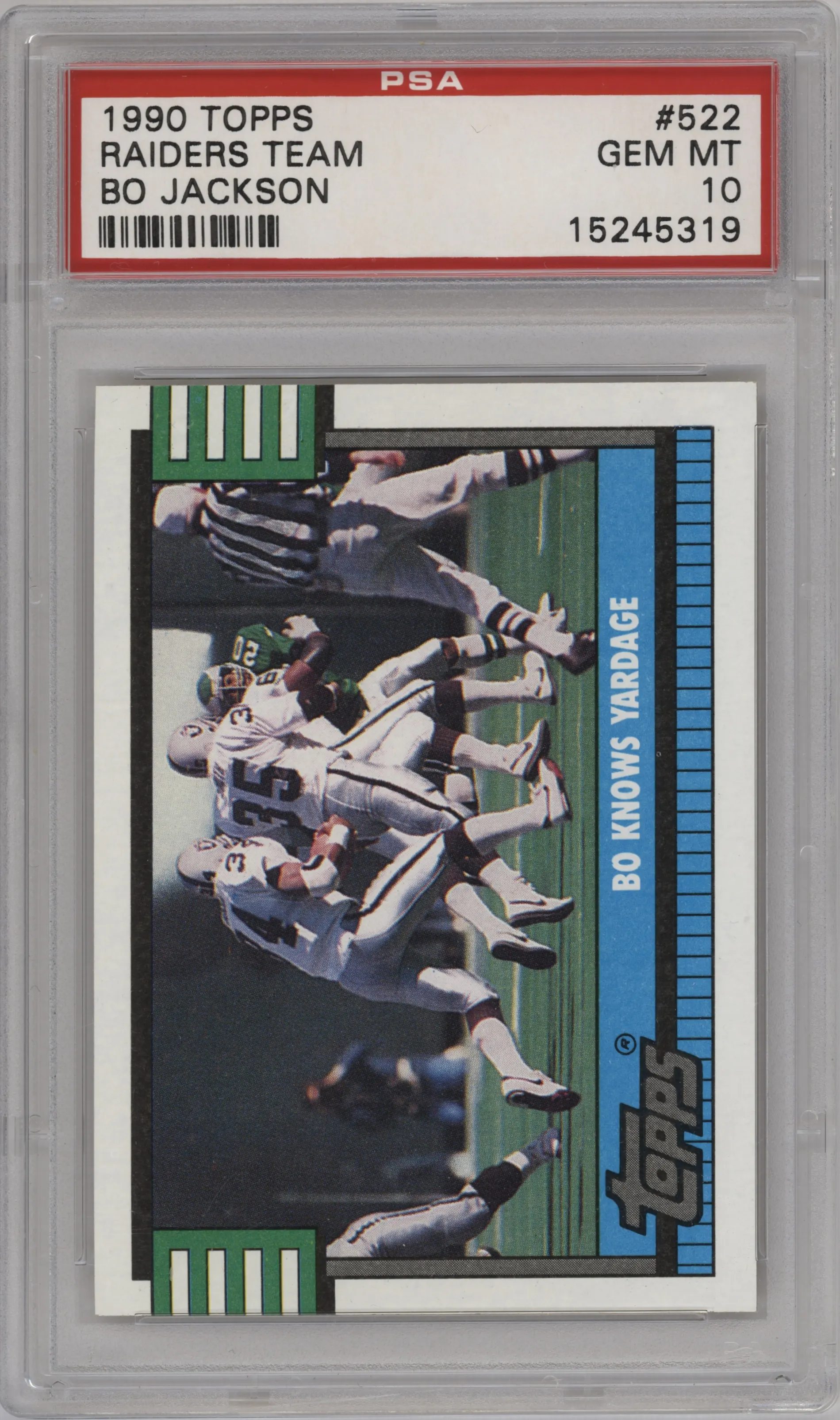 1990 Topps Bo Knows Yardage PSA 10