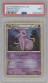 Espeon from the 2010 Pokemon HG & SS set graded by PSA and given an overall grade of 9.