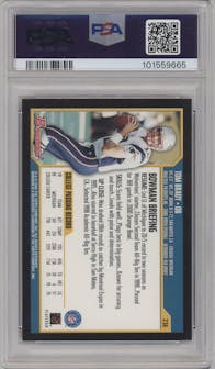 Tom Brady from the 2000 Bowman set graded by PSA and given an overall grade of 8.