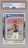 Jayden Daniels from the 2024 Donruss set graded by PSA and given an overall grade of 10.