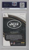 Sam Darnold from the 2018 Panini Select set featuring a Silver Prizm parallel graded by PSA and given an overall grade of 10.