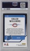Caleb Williams from the 2024 Donruss Optic set graded by PSA and given an overall grade of 10.