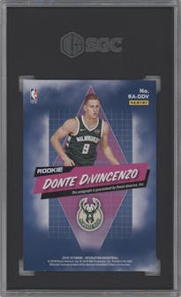 Donte DiVincenzo from the 2018-19 Panini Revolution  set graded by SGC and given an overall grade of 9.