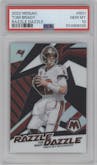 Tom Brady from the 2022 Panini Mosaic set graded by PSA and given an overall grade of 10.