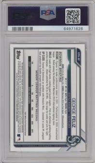 George Feliz from the 2021 Bowman Chrome set graded by PSA and given an overall grade of 10.