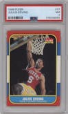 Julius Erving from the 1986-87 Fleer set graded by PSA and given an overall grade of 7.