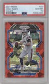 Josh Allen from the 2021 Panini Prizm set featuring a Red Ice parallel graded by PSA and given an overall grade of 10.