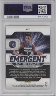 Anthony Edwards from the 2020-21 Panini Prizm set graded by PSA and given an overall grade of 10.