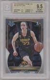 Caitlin Clark from the 2022-23 Bowman University Chrome set graded by Beckett and given an overall grade of 9.5.