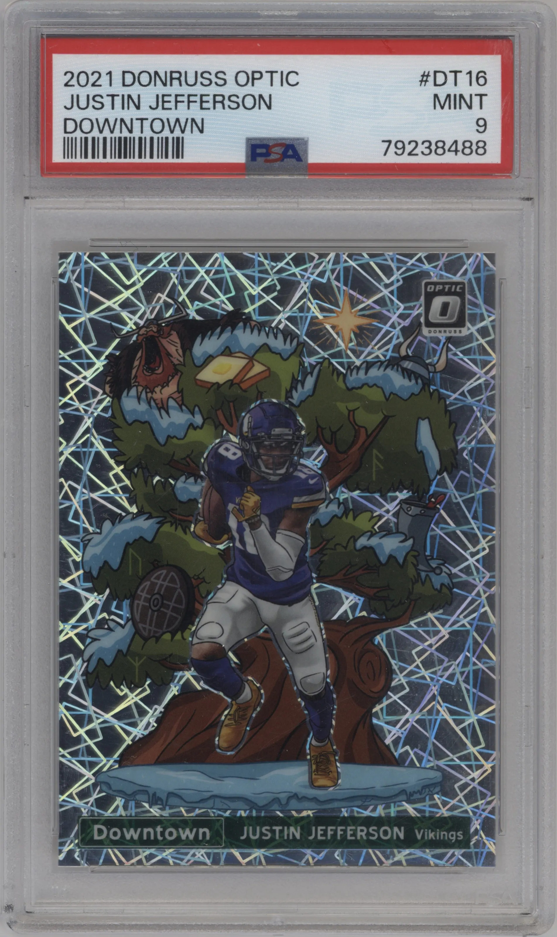 2021 Panini Donruss Optic Downtown Justin Jefferson PSA 9