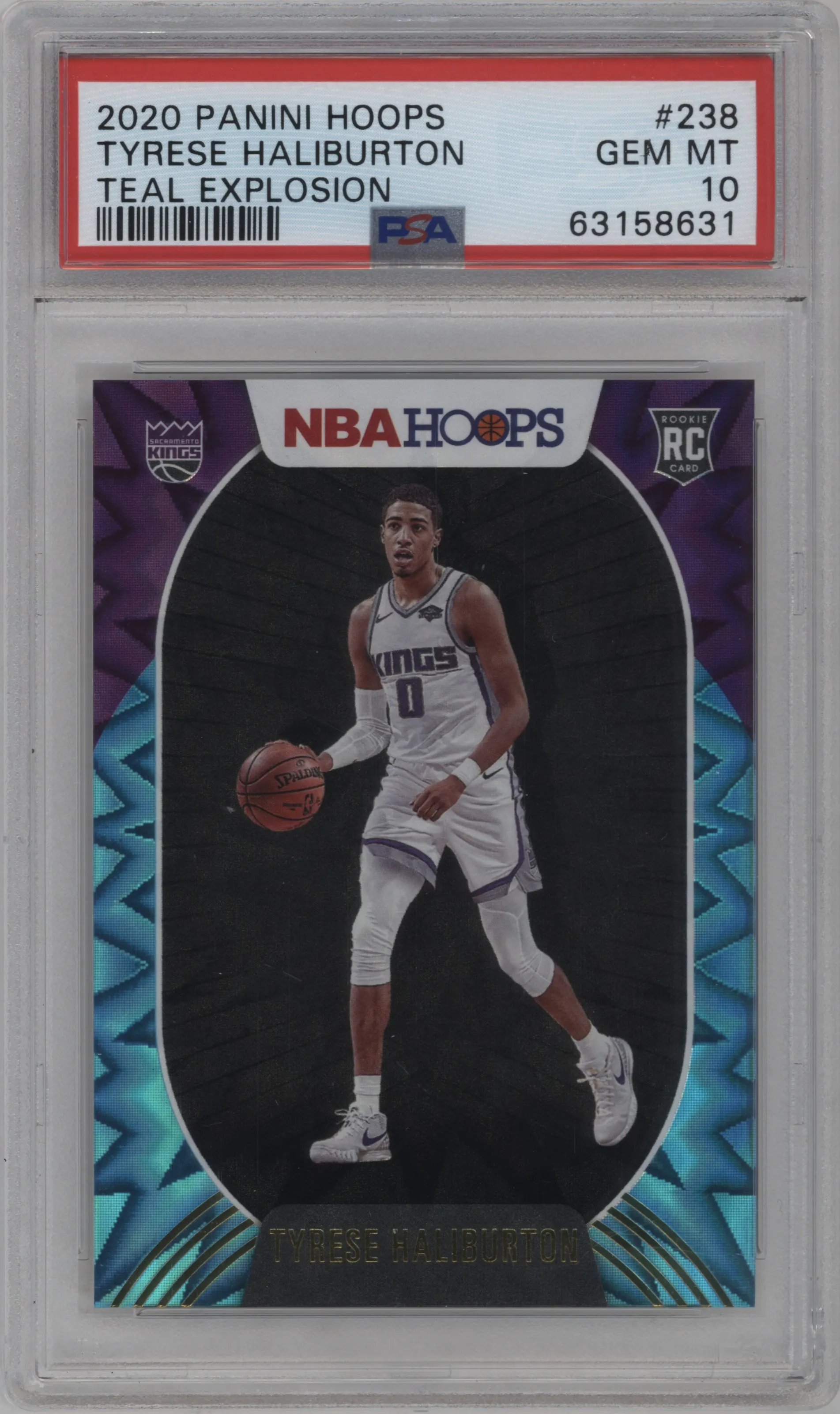 2020 Panini NBA Hoops Tyrese Haliburton Teal Explosion #238 PSA 10