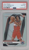 Bub Carrington from the 2024-25 Panini Prizm set featuring a Silver Prizm parallel graded by PSA and given an overall grade of 10.