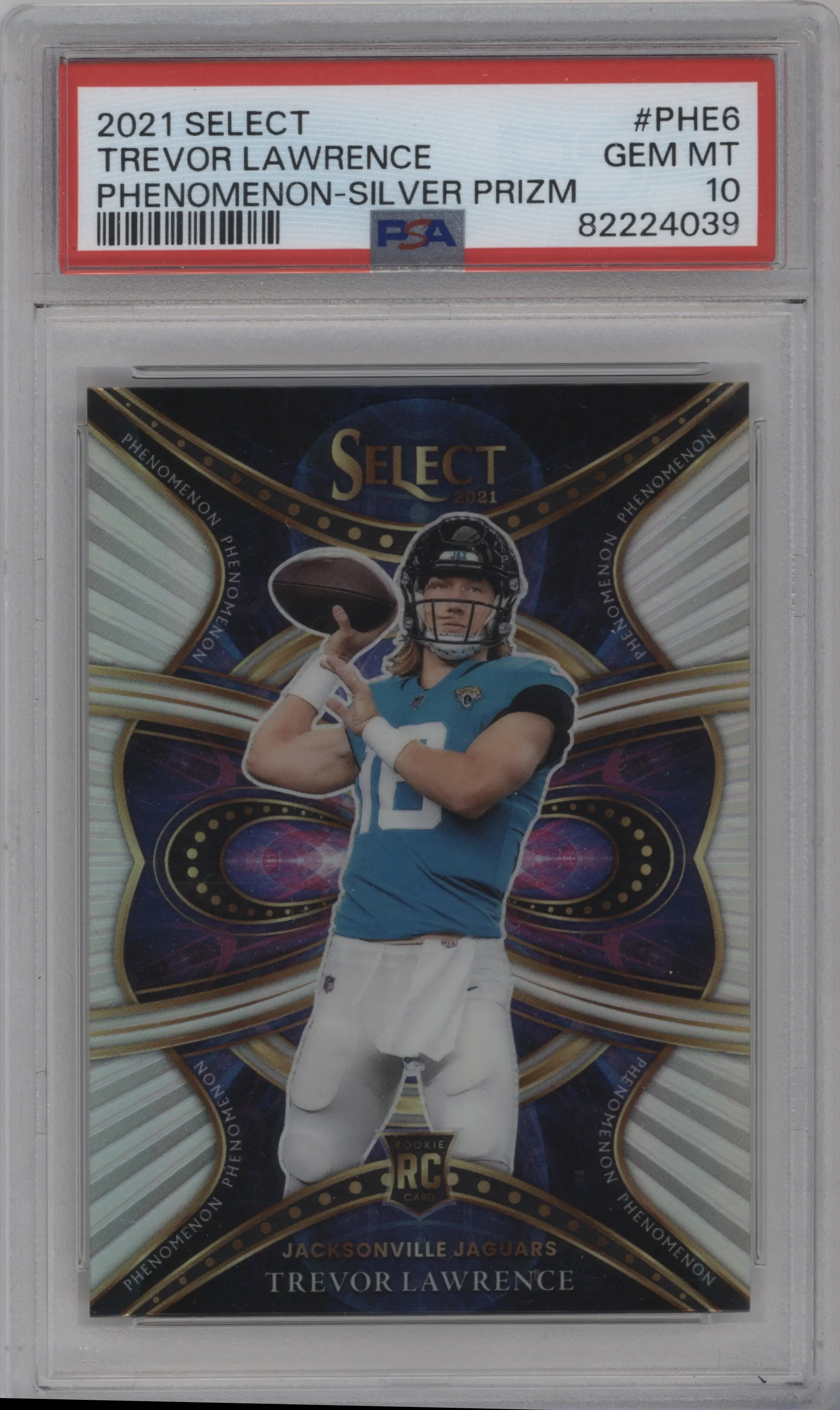 2021 Panini Select Phenomenon Trevor Lawrence Silver Prizm #PHE-6 PSA 10
