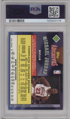 Michael Jordan from the 1992-93 Topps Archives set graded by PSA and given an overall grade of 10.