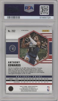 Anthony Edwards from the 2020-21 Panini Mosaic set featuring a Green Mosaic parallel graded by PSA and given an overall grade of 10.