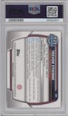 Trevor Etienne from the 2022 Bowman University Chrome set featuring a Pink Refractor parallel graded by PSA and given an overall grade of 10.
