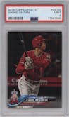 Shohei Ohtani from the 2018 Topps Update set graded by PSA and given an overall grade of 9.