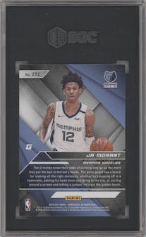 Ja Morant from the 2019-20 Panini Chronicles  set featuring a Pink parallel graded by SGC and given an overall grade of 9.5.