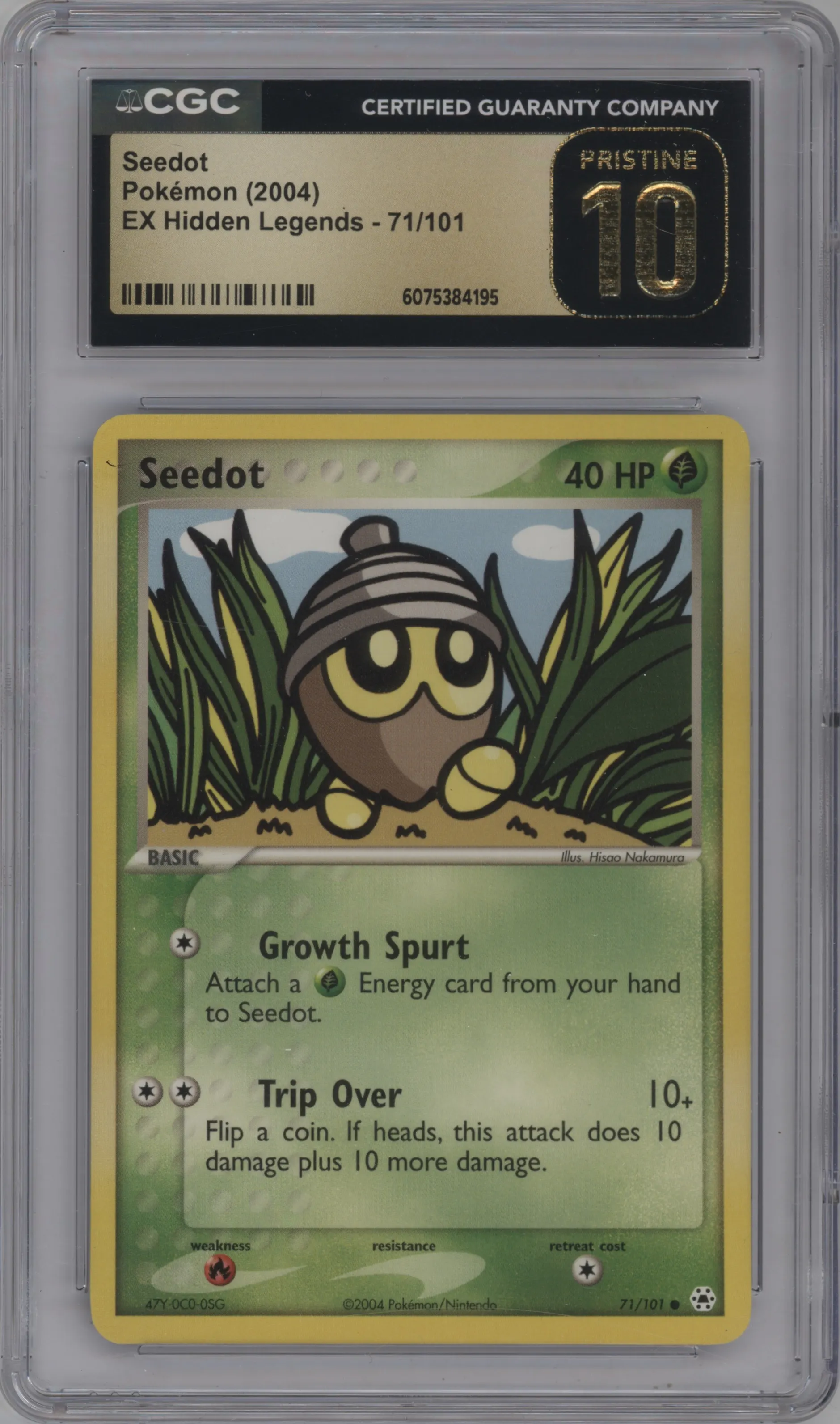 2004 Pokemon EX Hidden Legends Seedot #71 CGC 10